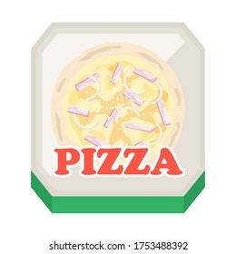 Ilustración de una pizza en una caja.