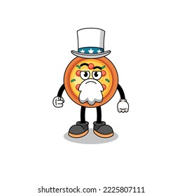 Illustration of pizza cartoon with i want you gesture , character design