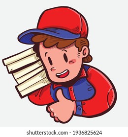 Illustration of pizza delivery guy