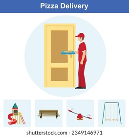 illustration for Pizza Delivery Vector EPS10
