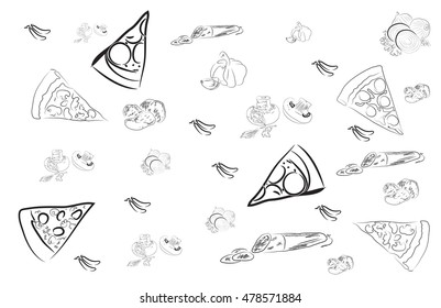 Illustration of Pizza Doodles 