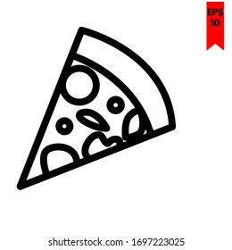 ilustración del icono de pizza plana