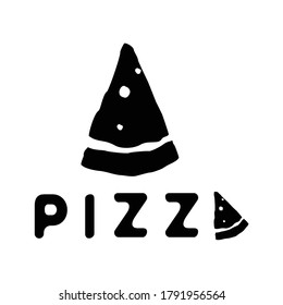 pizza y letra un vector de diseño de logotipo