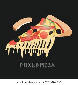 Illustration of a pizza slice.