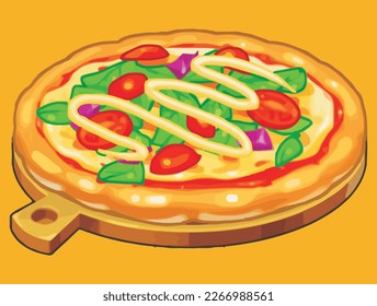 Vector de pizza de ilustraciones Isolación ilustración de stock
