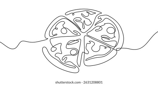 Illustration pizza vector slice icon cheese food hand drawn background sketch. Continuous line pizza set isolated pizzeria outline symbol doodle italy menu eat piece art design logo italian white flat
