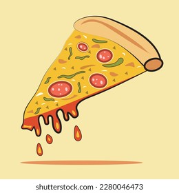 illustration of a pizza.pizza slice icon vector stock.pizza vector illustration.