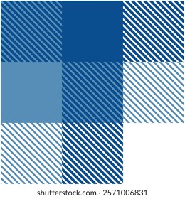 Illustration of plaid fabric with modern colors, in blue, red, navy, and turquoise tones, special weft yarn to simulate the texture of a fabric. Design for textures or repeats of garments or fashion.