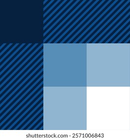 Illustration of plaid fabric with modern colors, in blue, red, navy, and turquoise tones, special weft yarn to simulate the texture of a fabric. Design for textures or repeats of garments or fashion.