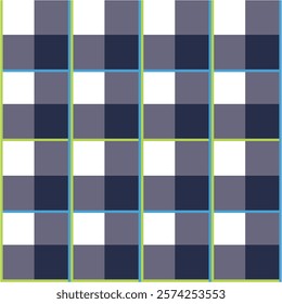 Illustration of plaid fabric with modern colors, in blue, red, navy, and turquoise tones, special weft yarn to simulate the texture of a fabric. Design for textures or repeats of garments or fashion.