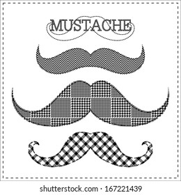 illustration of plaid mustaches