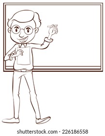 Illustration Plain Drawing Male Teacher On Stock Vector (Royalty Free