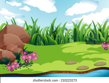 Illustration of a plain with grass
