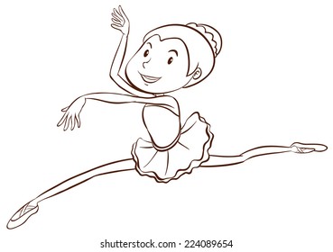 Illustration Plain Sketch Ballet Dancer On: เวกเตอร์สต็อก (ปลอดค่า