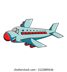 Die Illustration von plane Cartoon Vektor. Geeignet für das Zeichnen von Büchern für junge Lernende oder Transportsymbol oder Clipkunst.