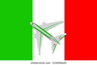 Illustration Plane Country Flag Stock Vector (Royalty Free) 2133396635 ...