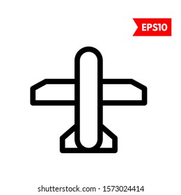 illustration of plane flat icon
