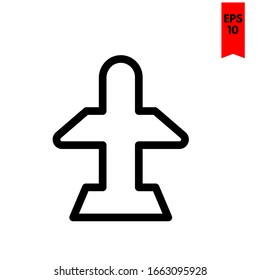 illustration of plane flat icon
