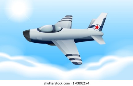 Illustration of a plane flying