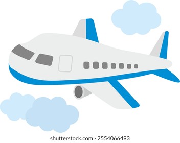 Illustration of a plane flying in the sky