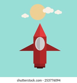 Illustration of a plane going upward.