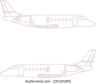 illustration of a plane Gulfstream 200