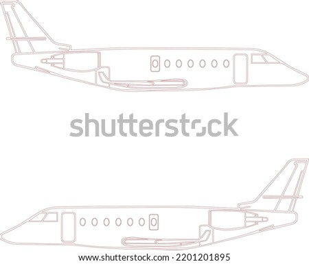 illustration of a plane Gulfstream 200