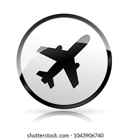 Illustration of plane icon on white background