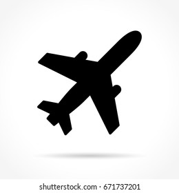 Illustration of plane icon on white background