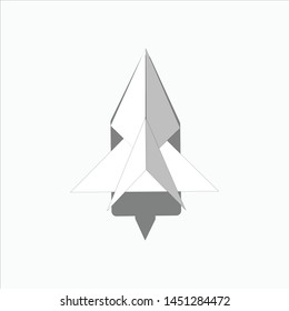Illustration of a plane. Jet plane icon in fields with a white background.