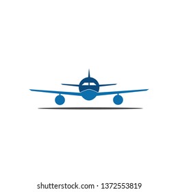 ILLUSTRATION PLANE SIMPLE BLUE FLAT COLOR LOGO DESIGN ICON VECTOR