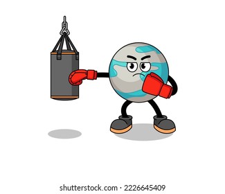 Illustration of planet boxer , character design
