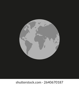 Illustration of planet Earth and the continents of America, Africa, Europe and Asia, with cool colors