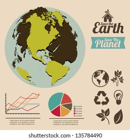 Illustration of planet earth, earth day, vector illustration