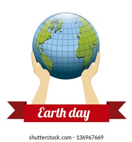 Illustration of planet earth, earth day, vector illustration