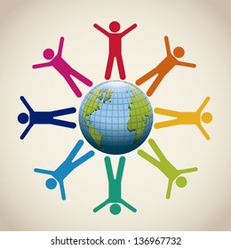 Illustration of planet earth, earth day, vector illustration
