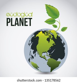 Illustration of planet earth icon and sphere, vector illustration