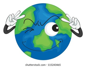 illustration of planet earth on a white background