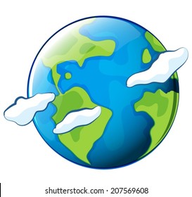 Illustration of the planet Earth on a white background