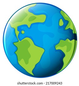 Illustration of the planet Earth on a white background