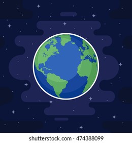 Illustration of planet earth in space
