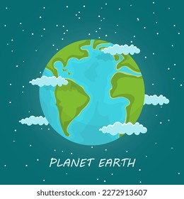 Illustration of planet earth. Vector illustration. Cartoon design.