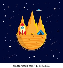 Illustration of planet flat design