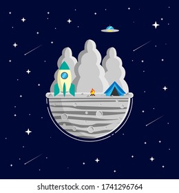 Illustration of planet flat design