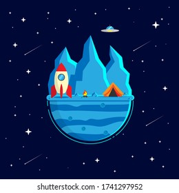 Illustration of planet flat design
