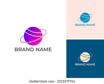 ILLUSTRATION PLANET GRADIENT COLOR LOGO ICON DESIGN VECTOR