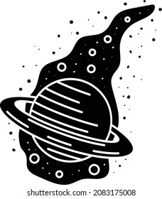 The illustration of planet icon vector.