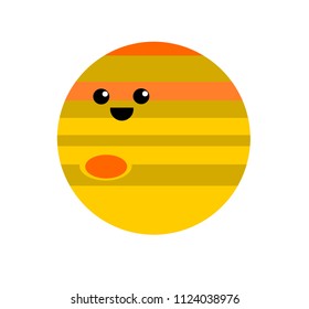 An illustration of the planet Jupiter on white background