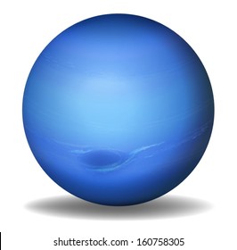 Illustration of planet Neptune on a white background