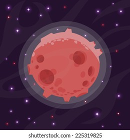 Illustration of a planet on a space background